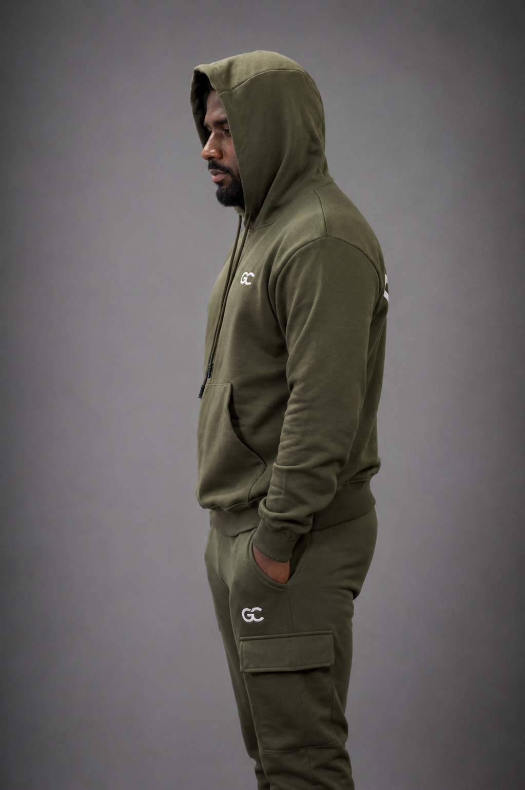 GC UNISEX HOODIES OLIVE GREEN