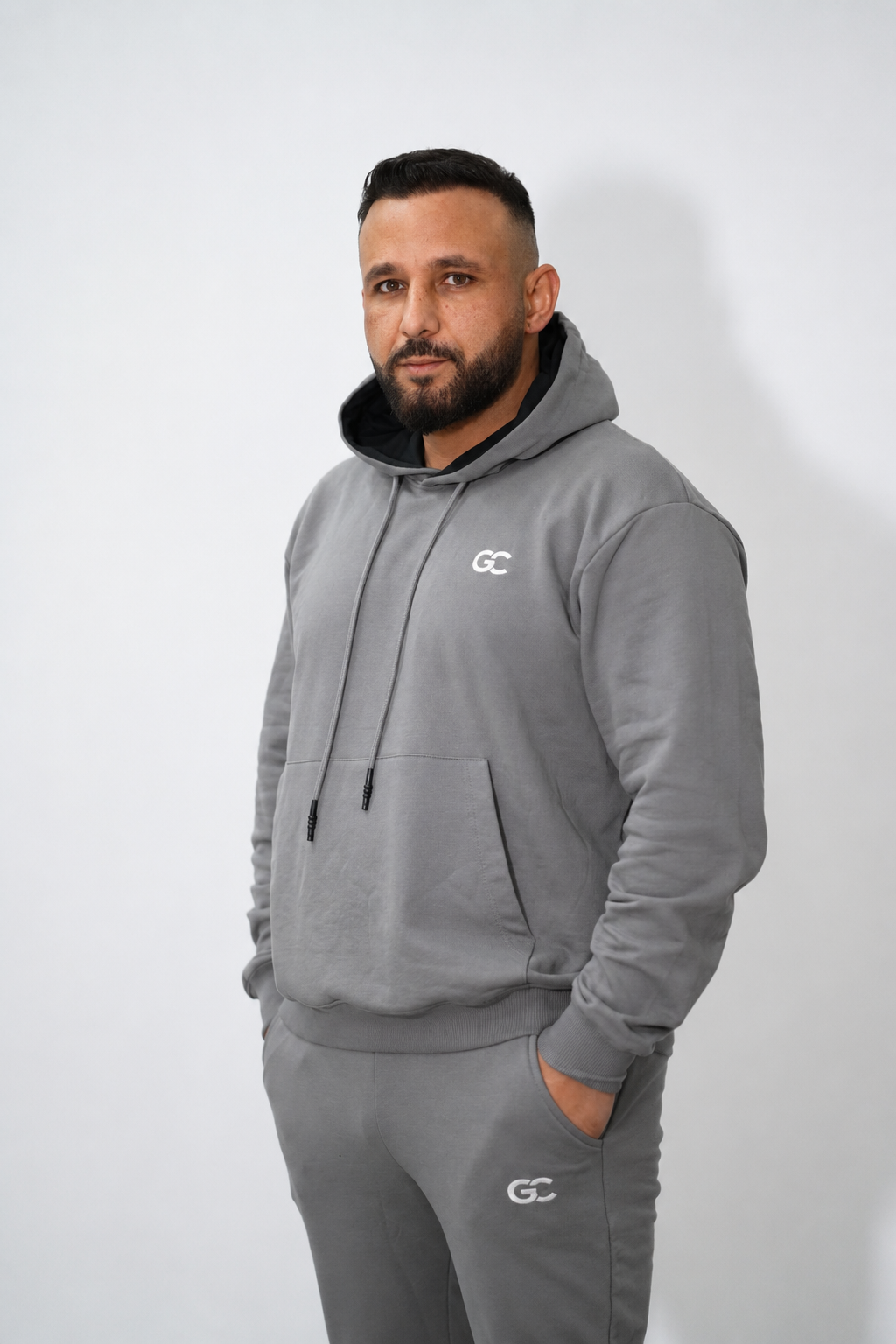 GC UNISEX HOODIE STONE GREY
