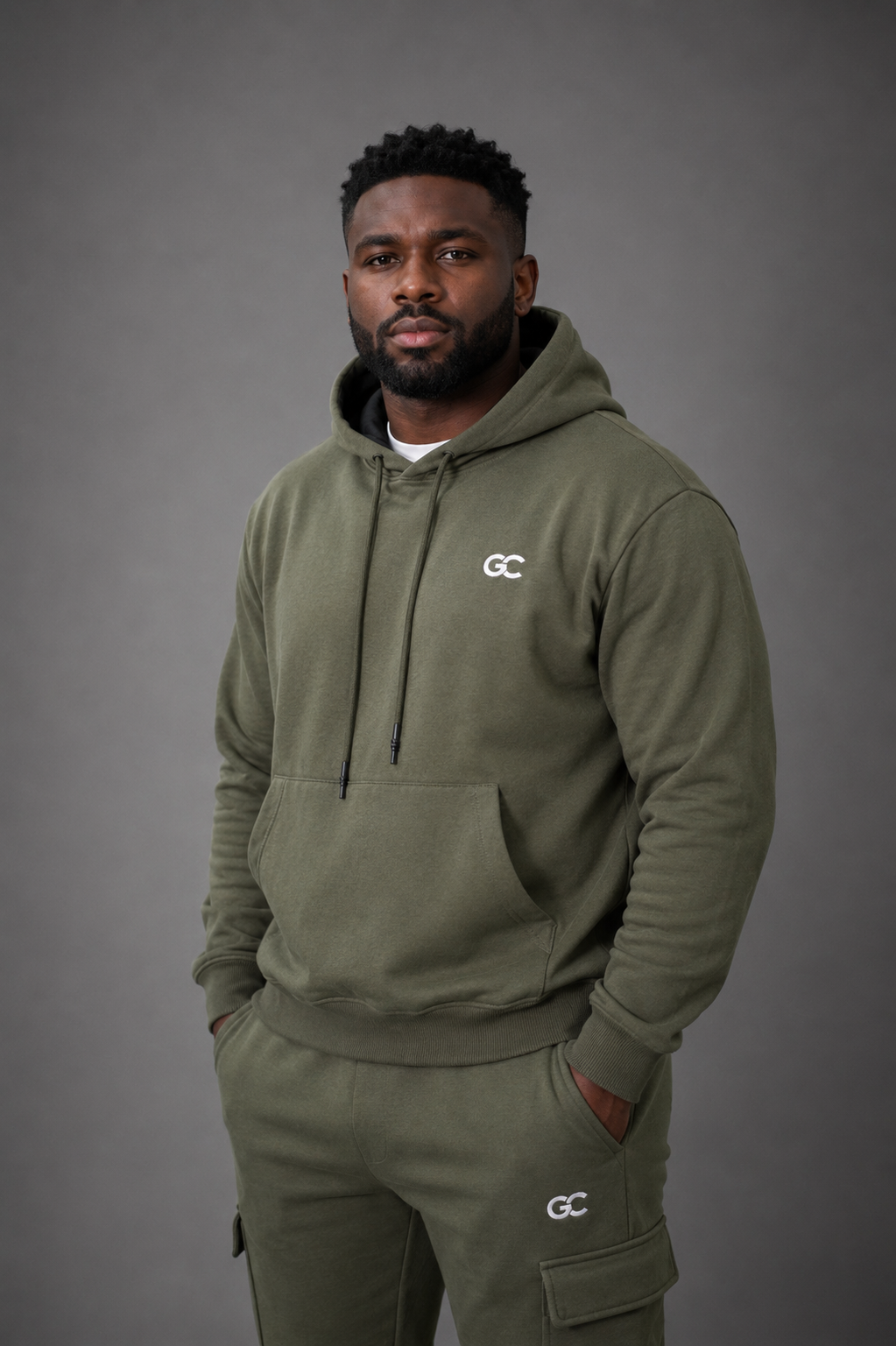 GC UNISEX HOODIES OLIVE GREEN