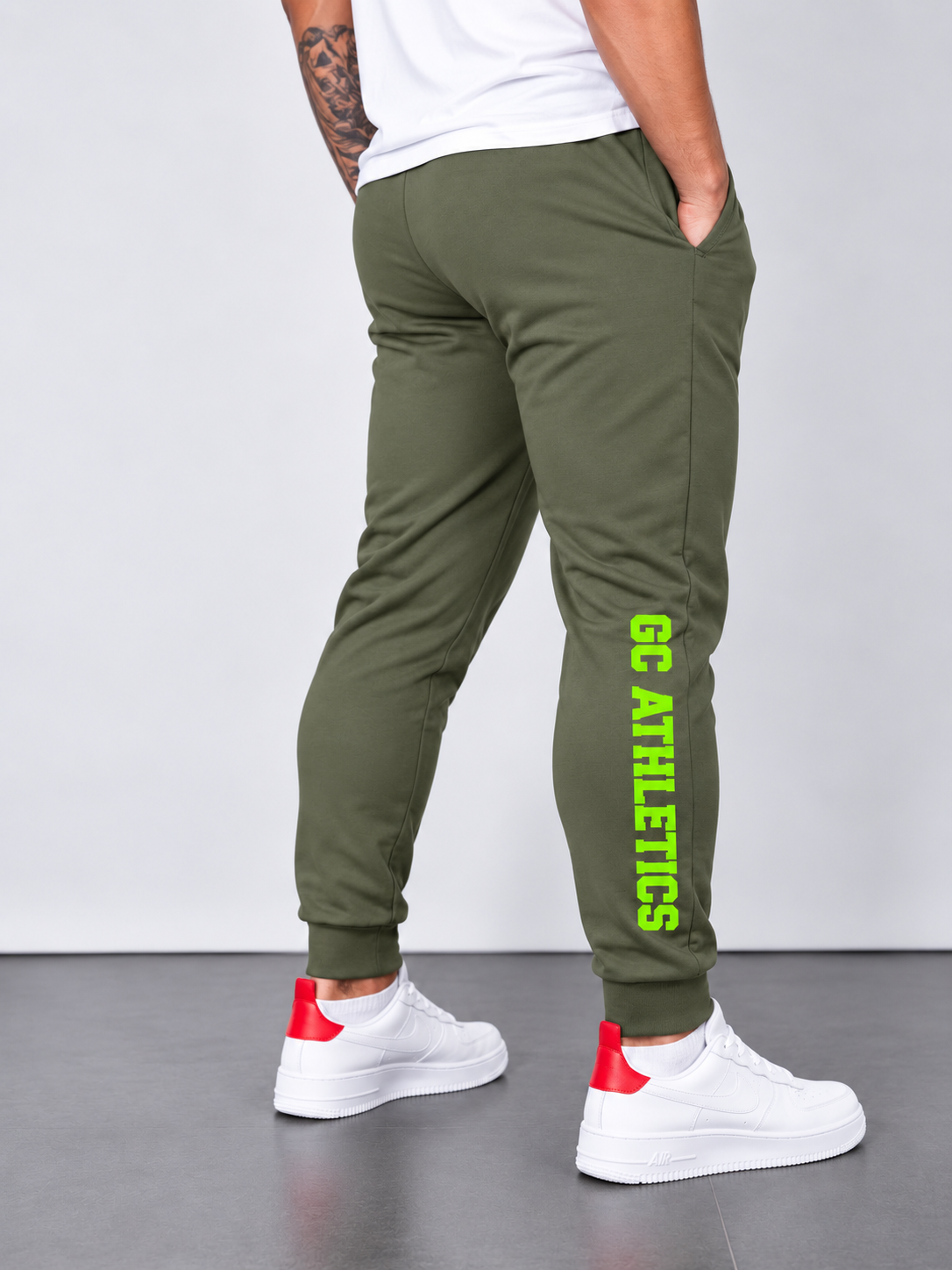 GC-A Joggers in Olive Green- Regular Slim Fit