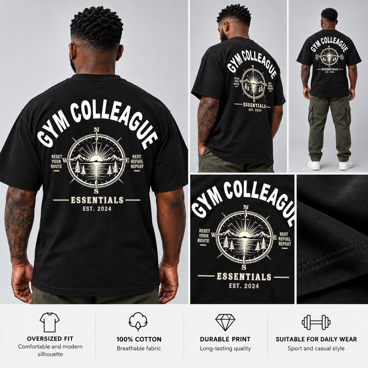 GC Oversized Compass Tee-100% Cotton
