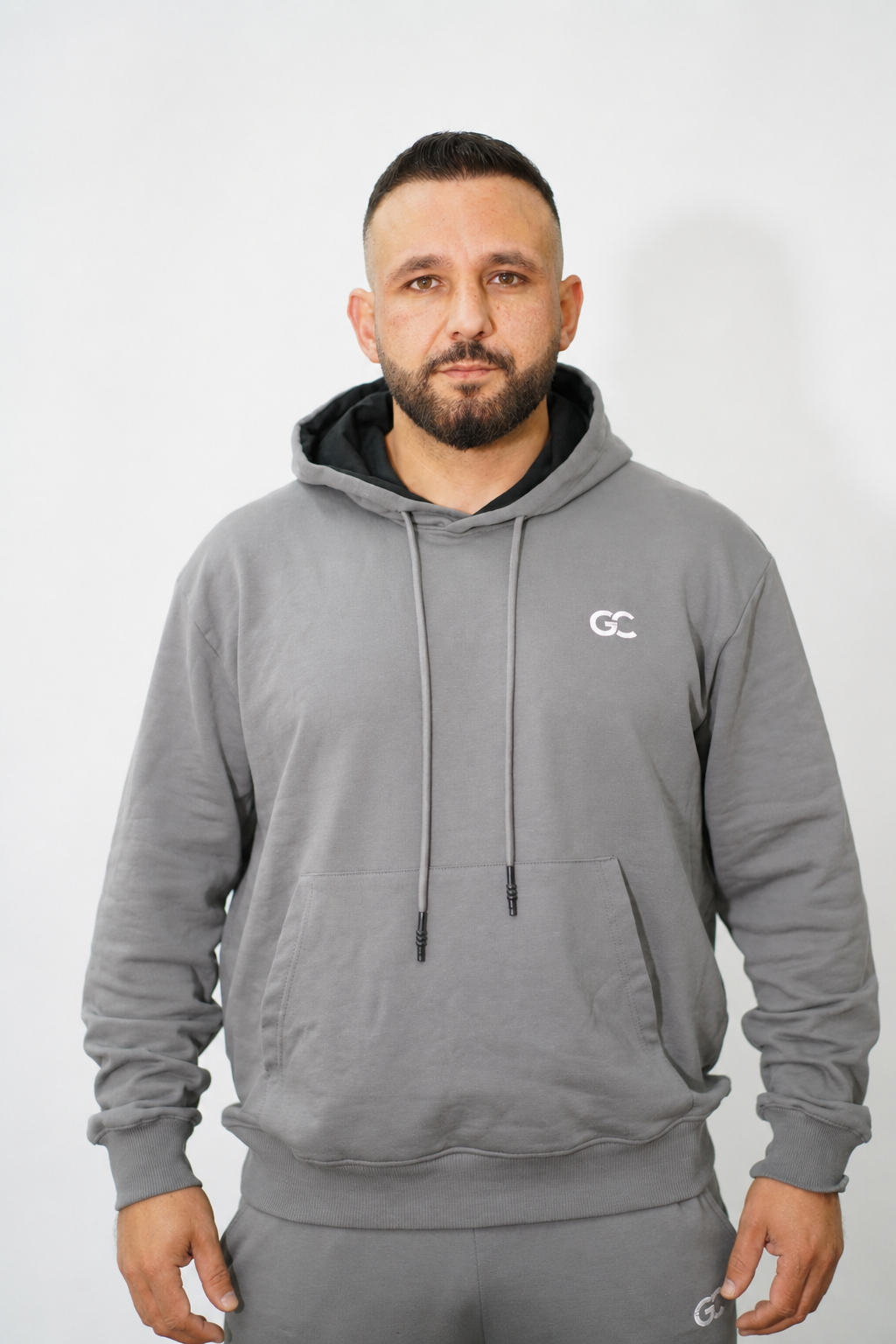 GC UNISEX HOODIE STONE GREY