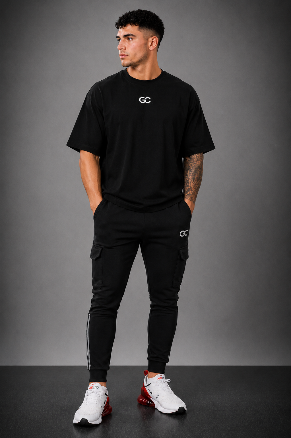 GC CARGO&OVERSIZE TEE SET IN BLACK