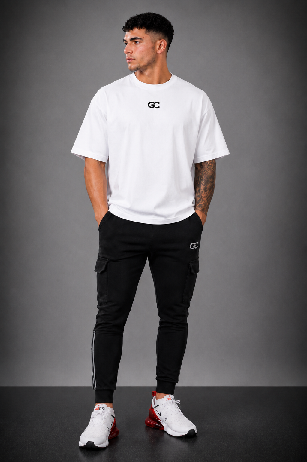 GC CARGO&OVERSIZE TEE SET-BLACK&WHITE