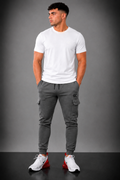 GC CARGO&SIGNATURE TEE SET-IN GREY&WHITE