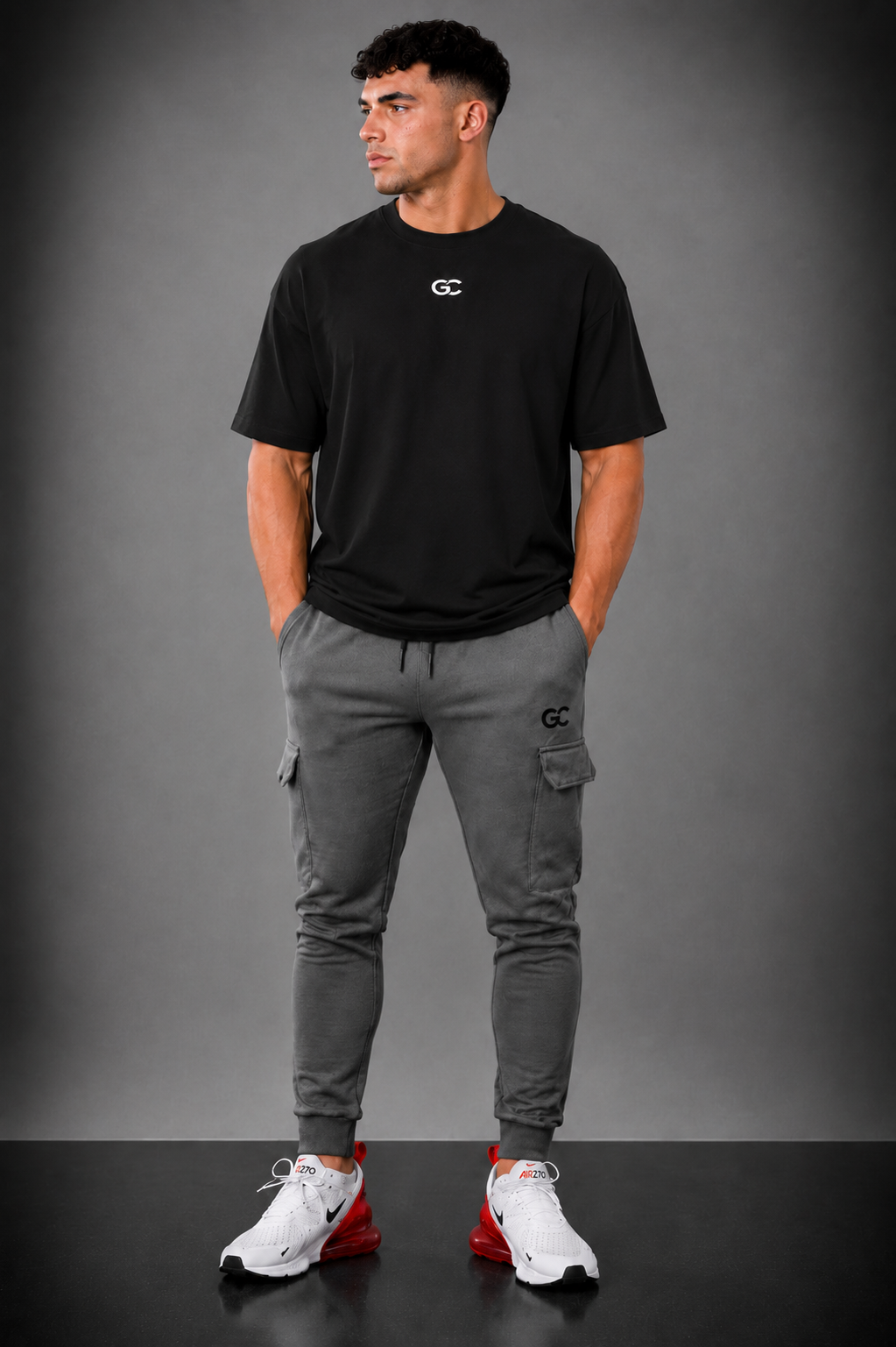 GC CARGO&OVERSIZE TEE SET-IN GREY&BLACK