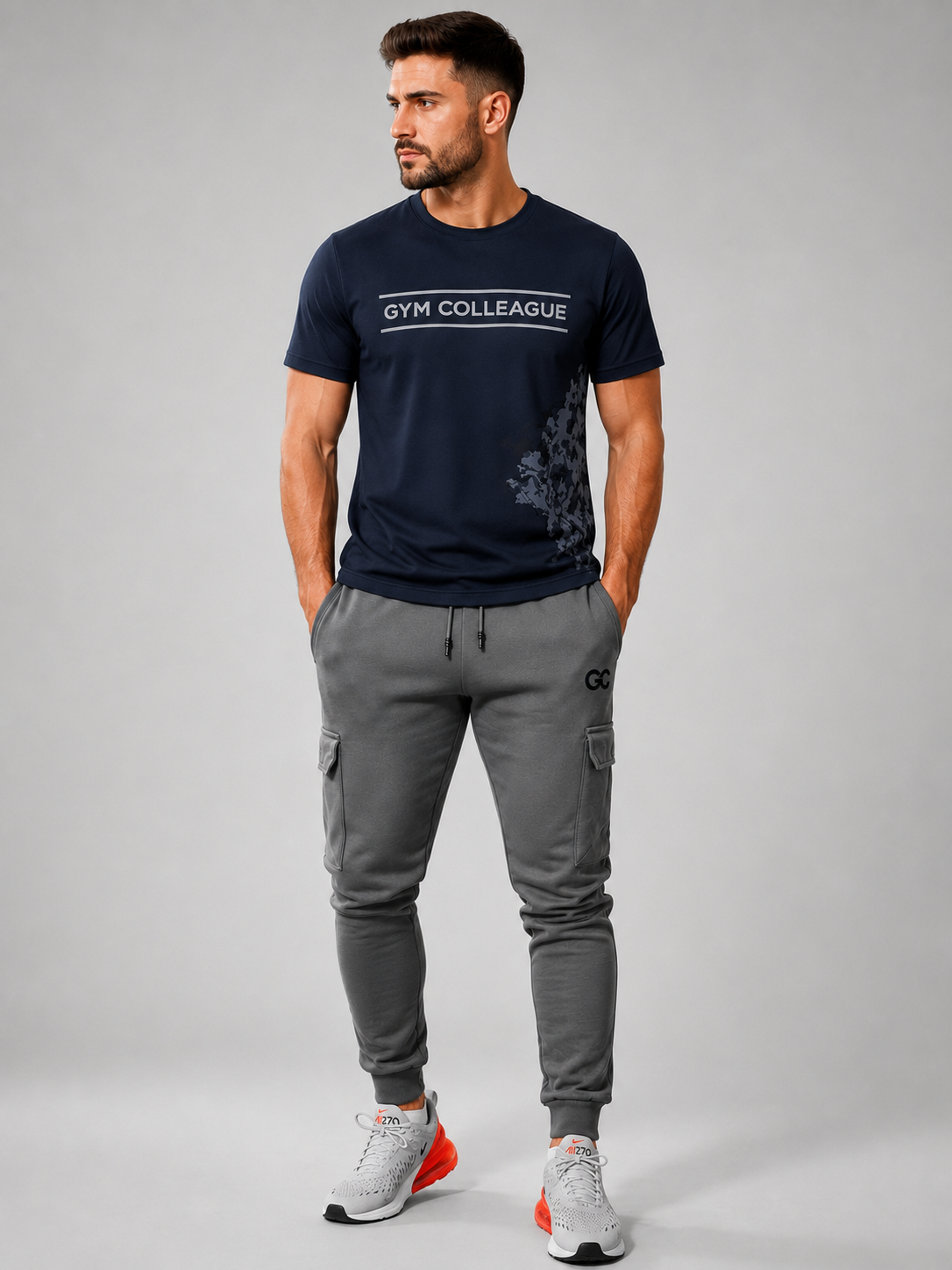 GC CARGO&PRO TEE SET-IN GREY&NAVY BLUE
