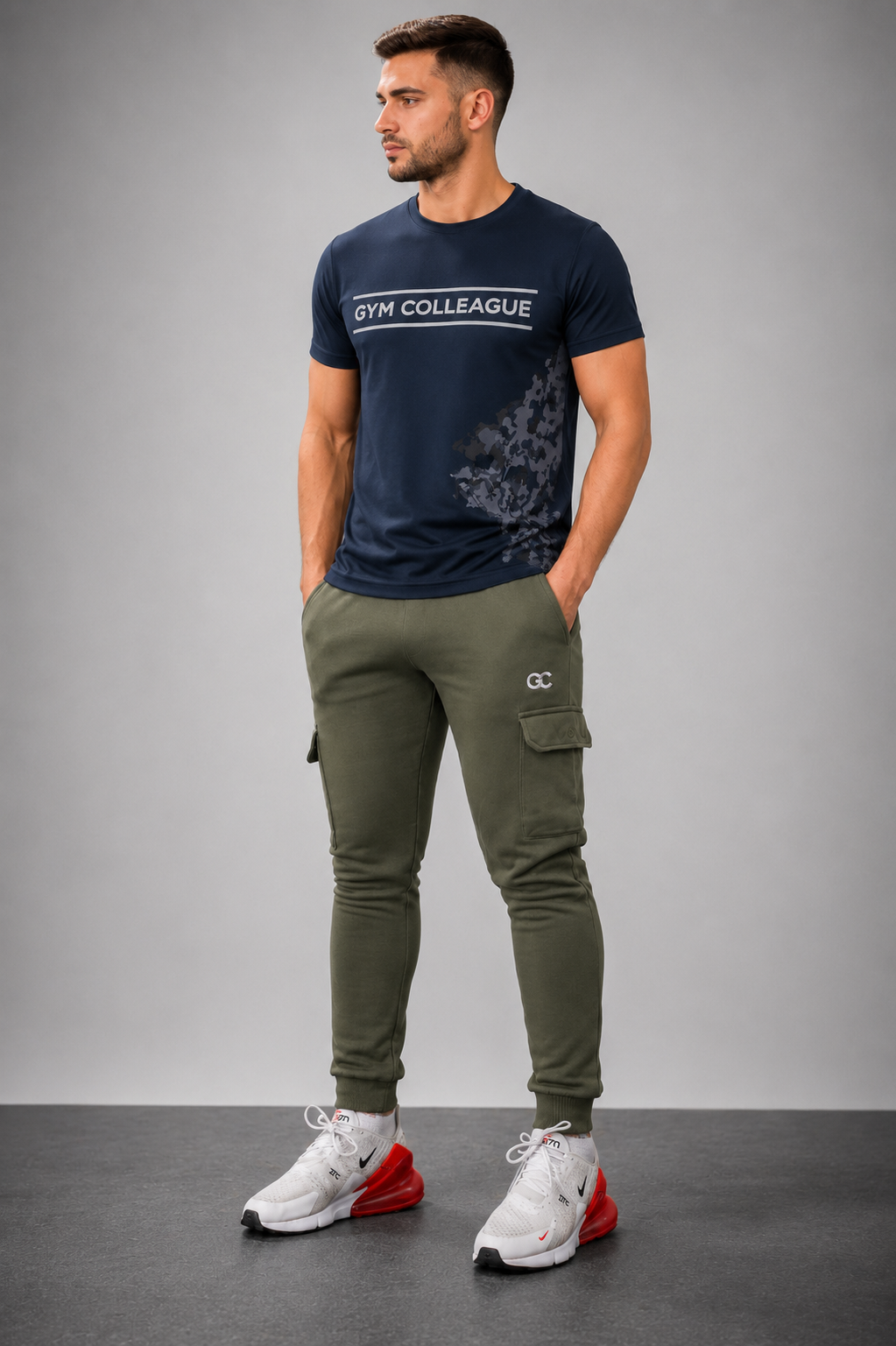 GC CARGO&PRO TEE SET-IN OLIVE&NAVY BLUE