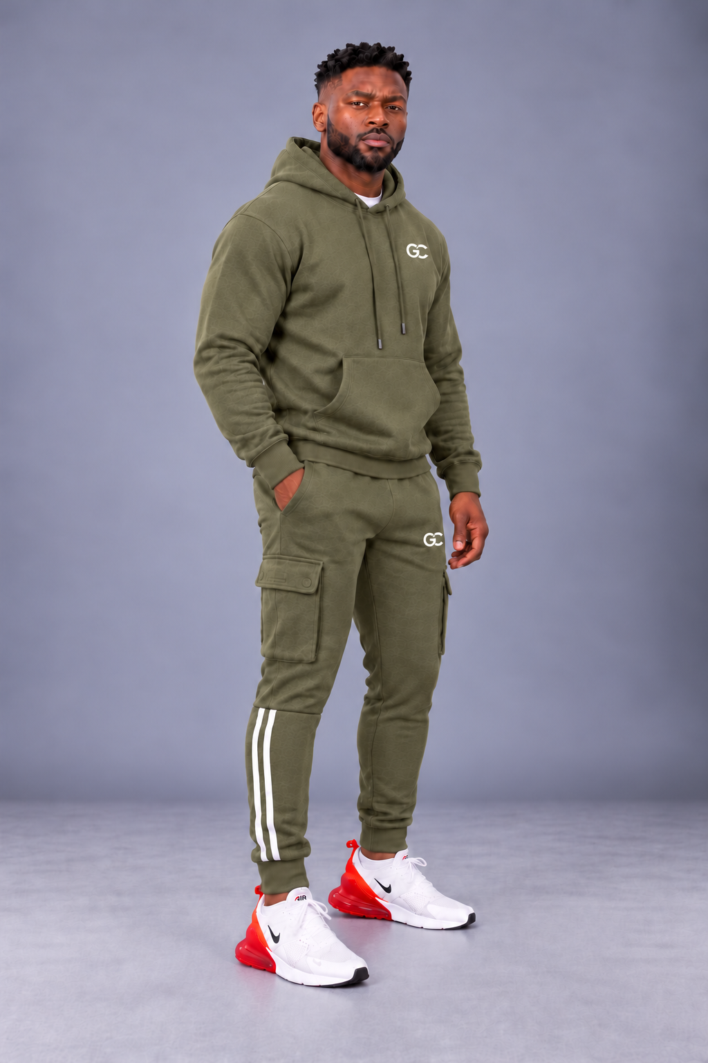 GC CARGO TRACKSUIT SET-IN OLIVE GREEN