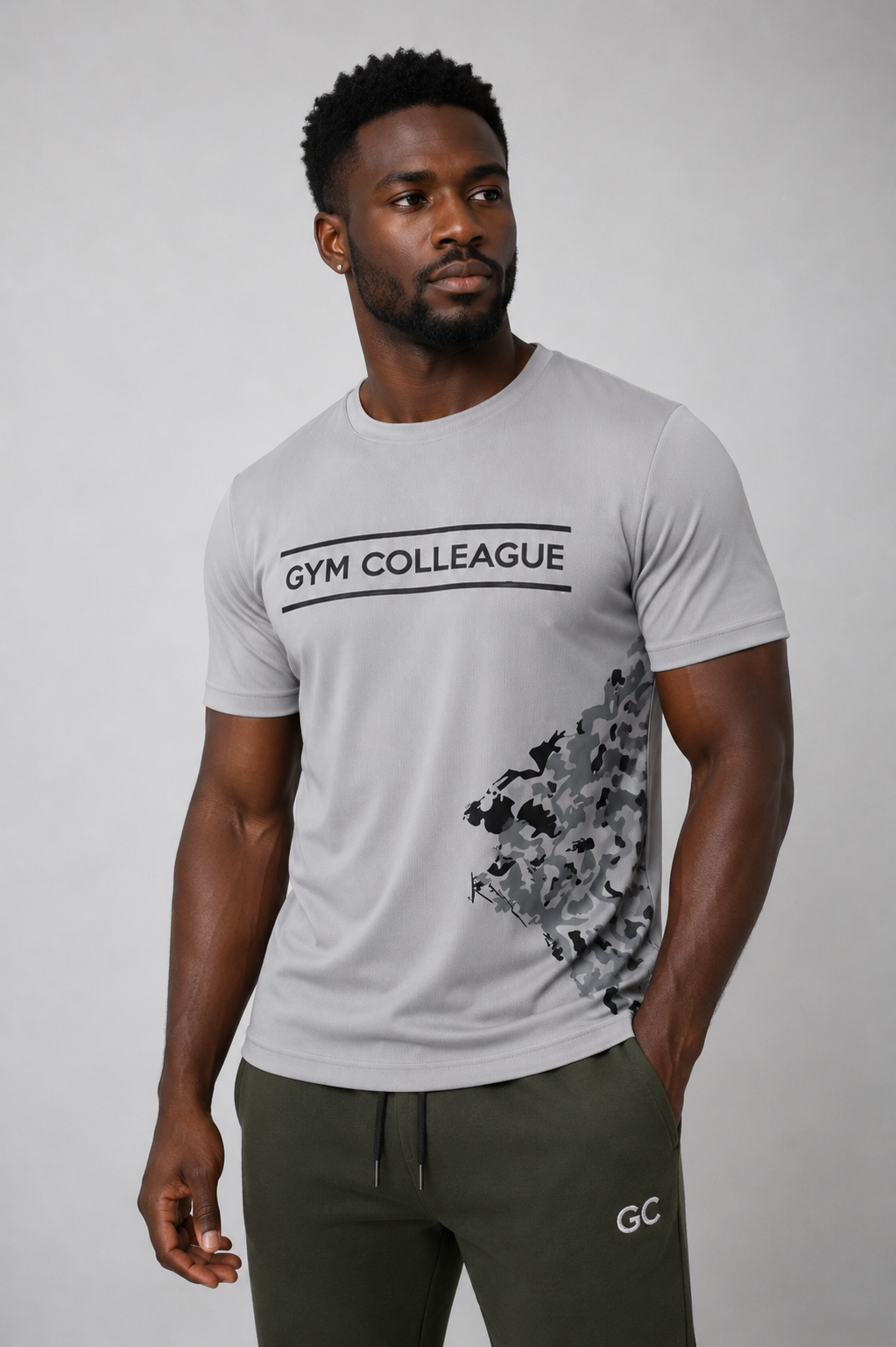 GC PRO TEE-STONE GREY