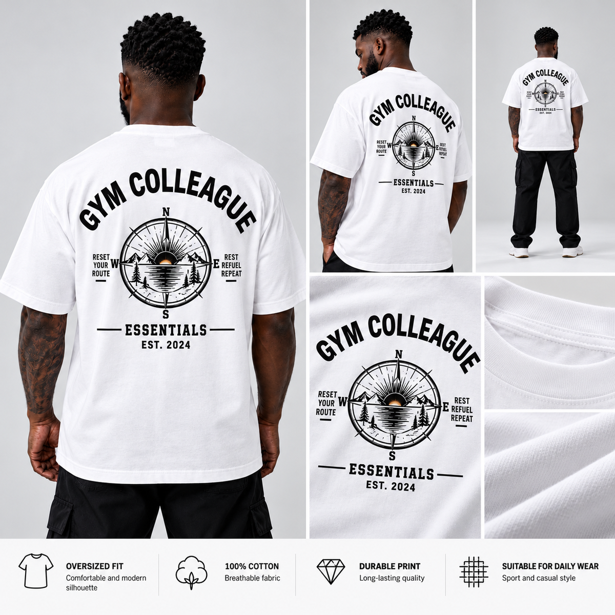 GC Oversized Compass Tee-100% Cotton