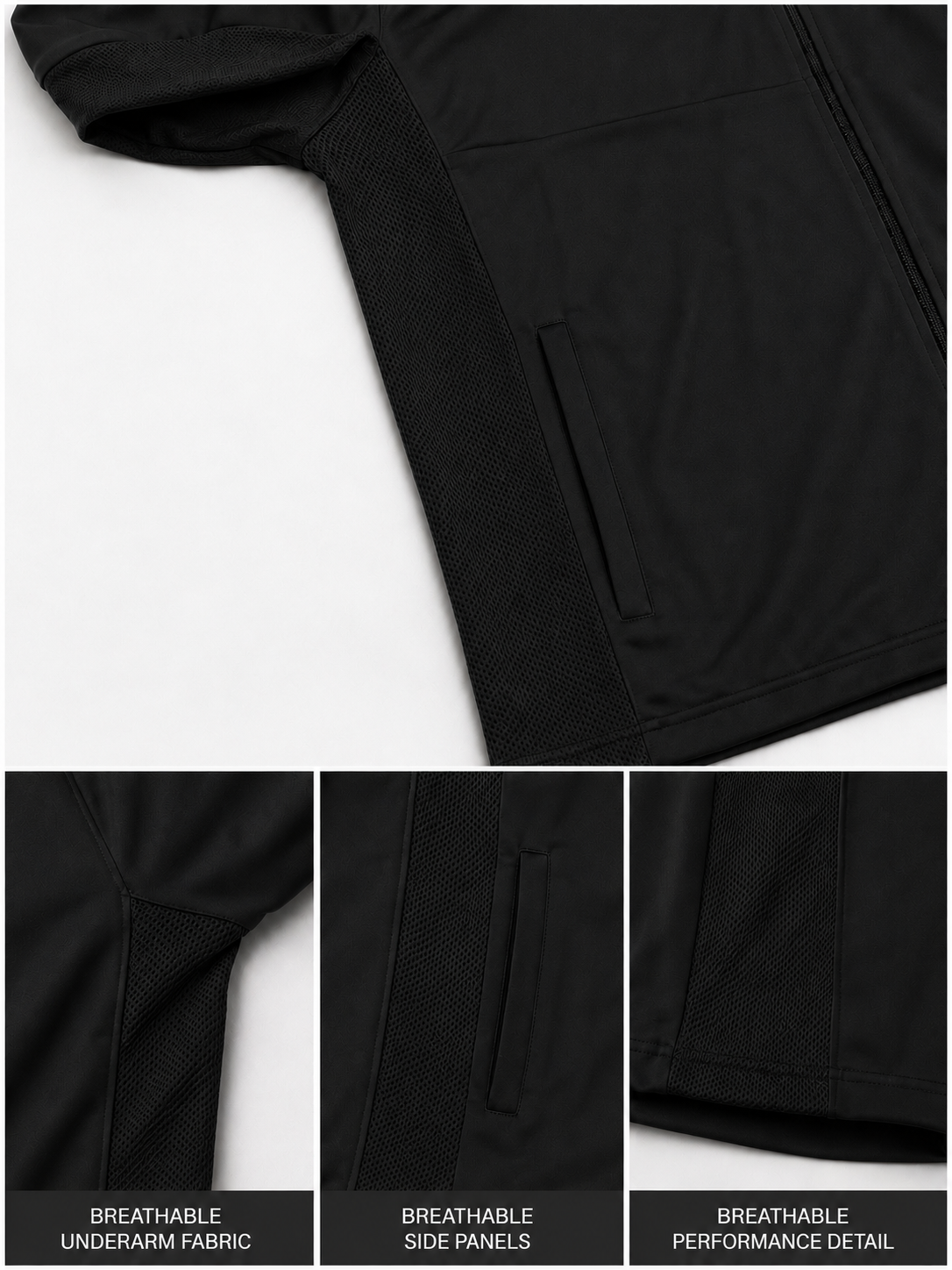 Summer Full Zip Performance Jacket in Premium Black