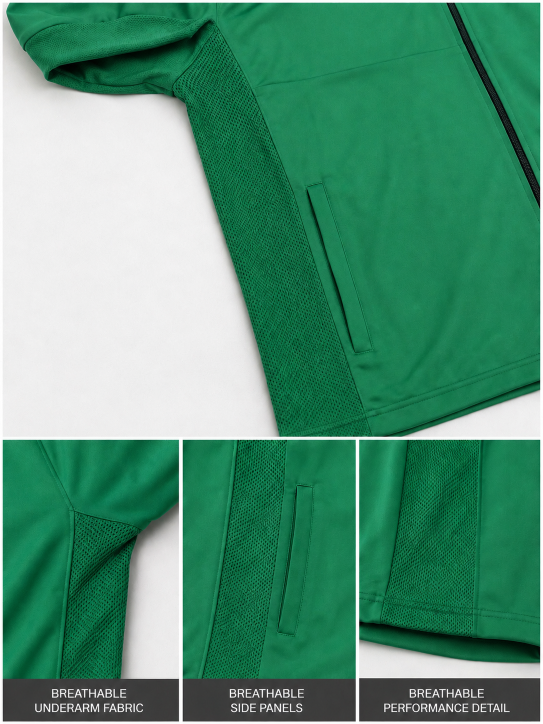 Summer Full Zip Performance Jacket in Premium Green