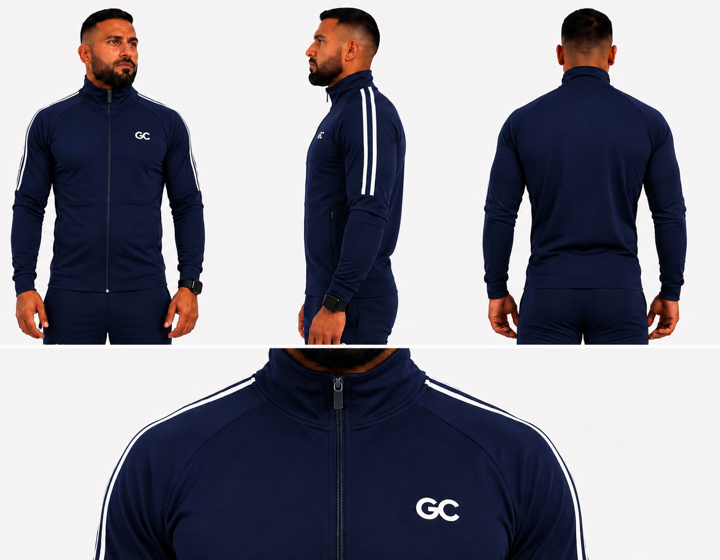 summer Full Zip Performance Jacket in Navy Blue