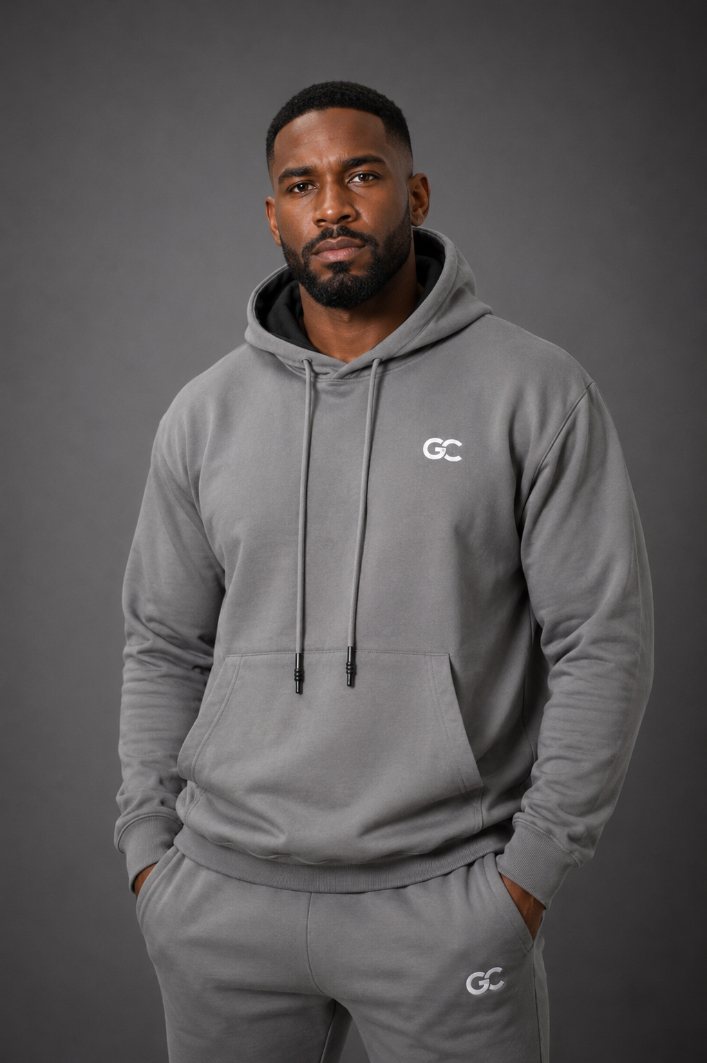 GC UNISEX HOODIE STONE GREY
